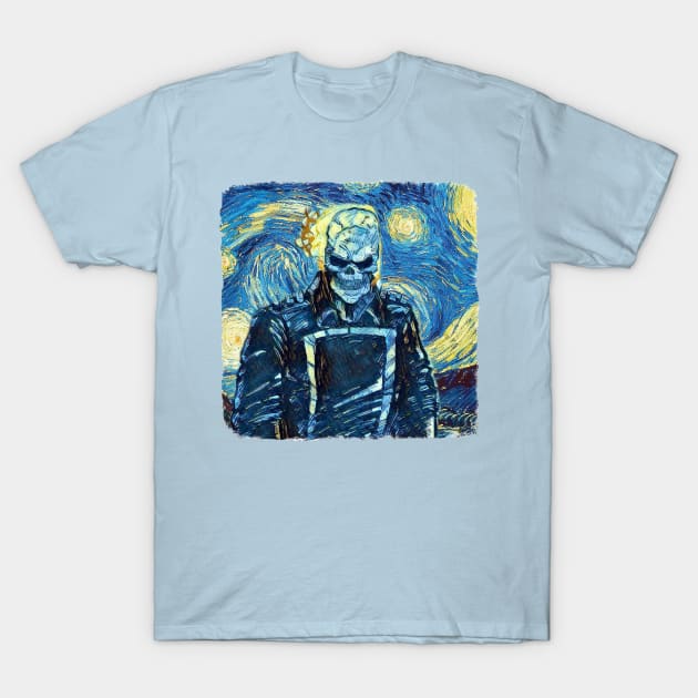 The Ghost Rider Van Gogh Style T-Shirt by todos